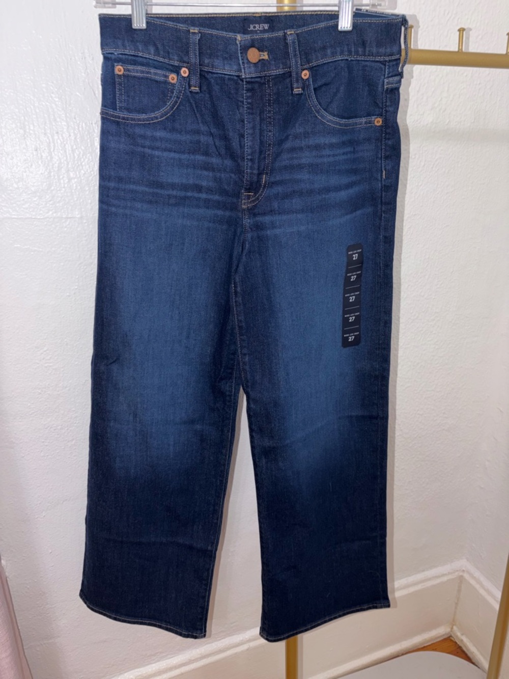 J. Crew Dark Blue High-Rise Wide Leg Jeans - Picture 4 of 5